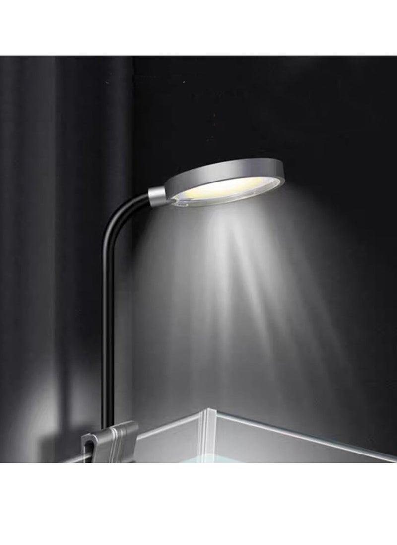SYOSI - Mini Aquarium Light Clip 3W Portable Watterproof Fish Tank Light Clip USB No Stroboscopic Eye protection Clamp Light 360° Rotation Lighting for Small Fish Tank Saltwater Aquariums Planted Tank - Image 1
