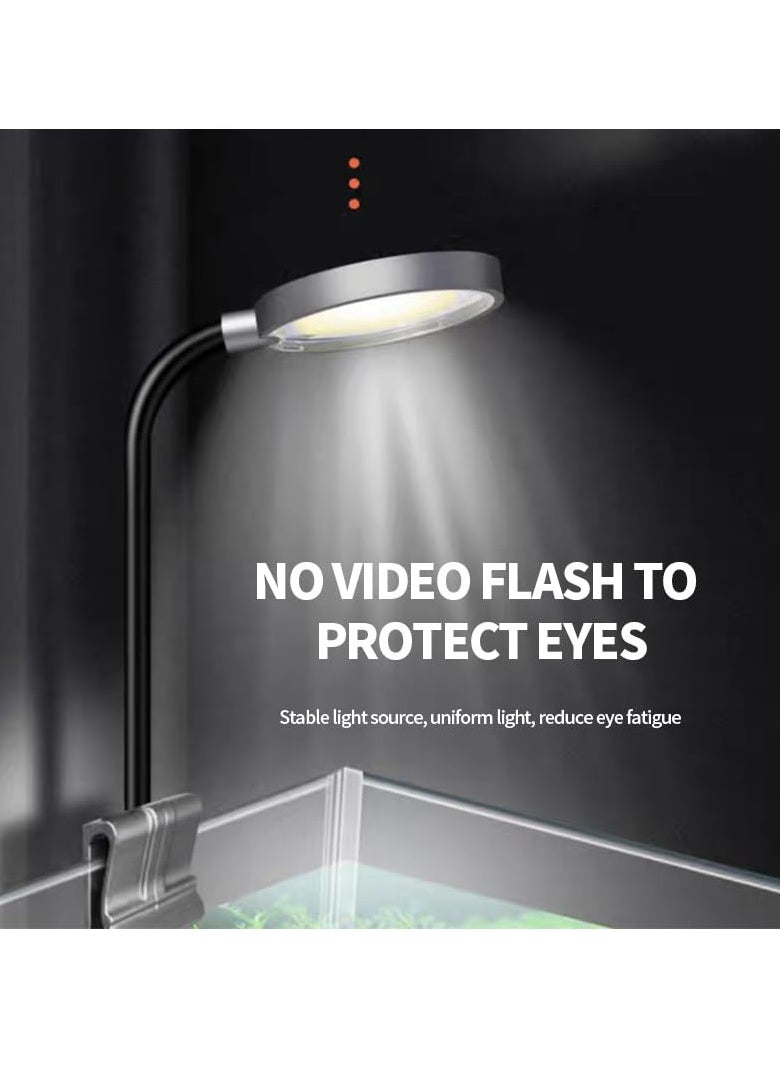 SYOSI - Mini Aquarium Light Clip 3W Portable Watterproof Fish Tank Light Clip USB No Stroboscopic Eye protection Clamp Light 360° Rotation Lighting for Small Fish Tank Saltwater Aquariums Planted Tank - Image 1