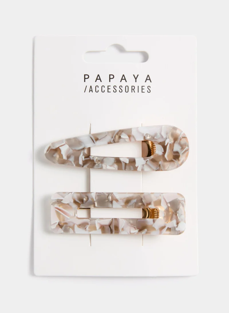 Matalan 2 Pack Multicoloured Marble Resin Clips