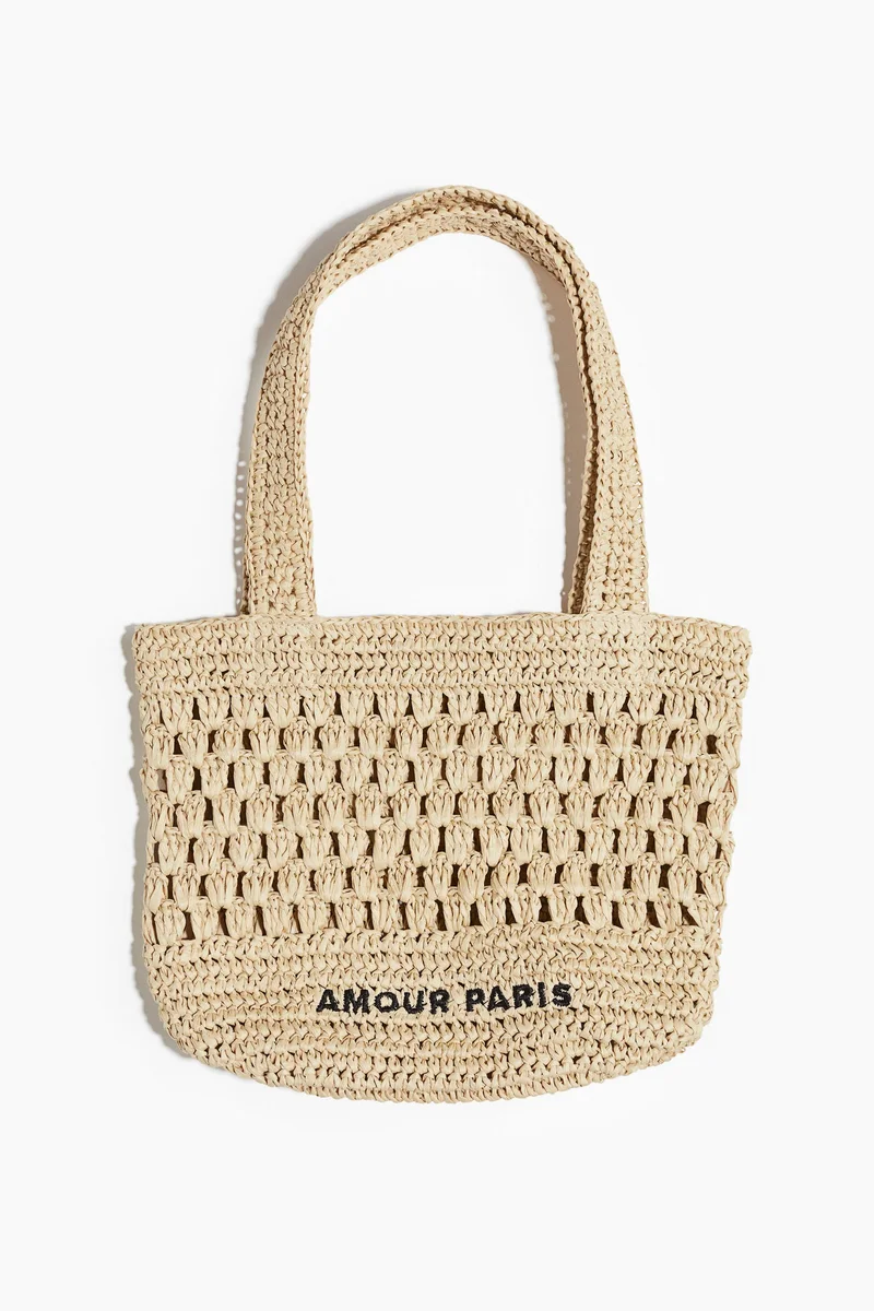 اتش اند ام Straw tote bag