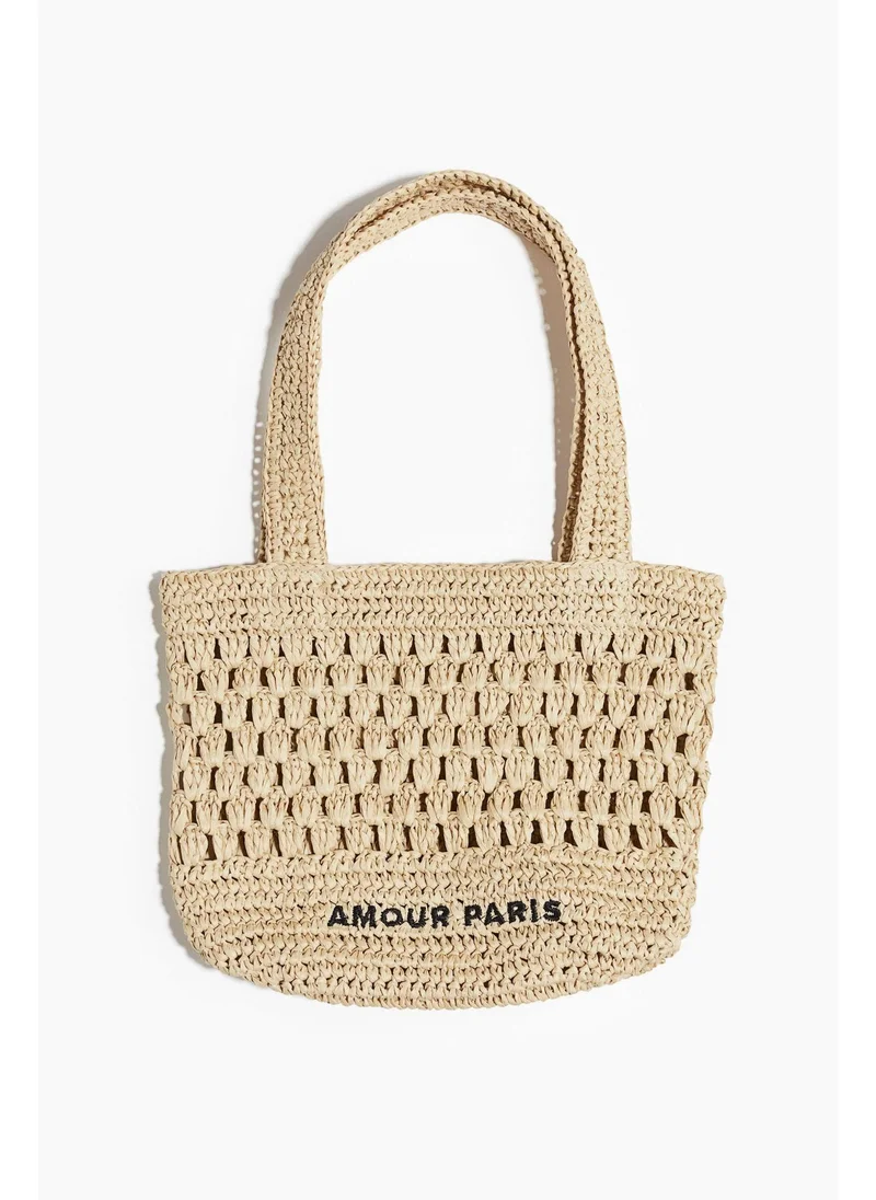 اتش اند ام Straw tote bag