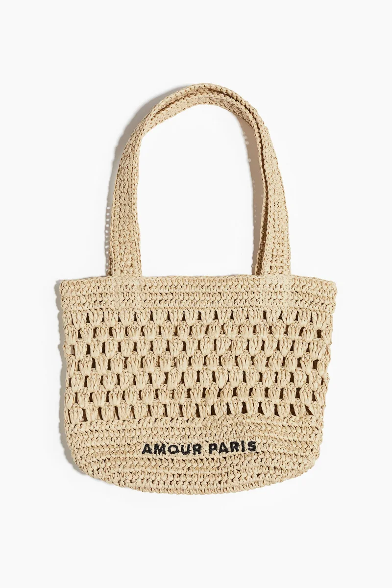 اتش اند ام Straw tote bag
