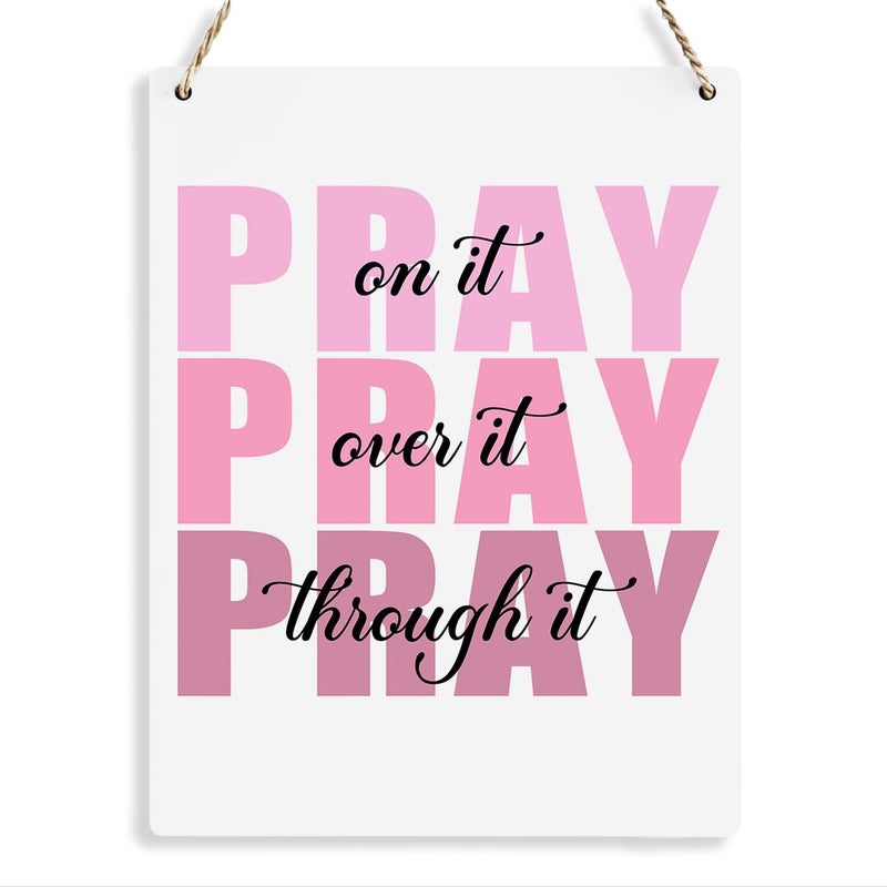BELLOWDEER Pink Wall Decor Bible Verse Wall Art Christian Gifts for Women Room Decor for Women Girls Room Decoration Office Wall Decoration for Woman Bedroom Decor for Teen Girls Inspirational Decoration Pray - Image 1