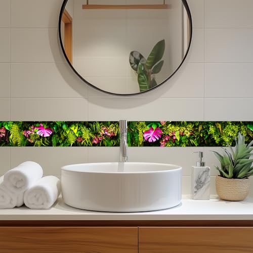 HOMETITUTE Wallpaper Border Peel and Stick Wall Decor PVC Tropical Jungle Wall Border 4x196 Inch Self Adhesive Wallpaper Borders for Bedroom Living Room Bathroom Paper Walls Decor Accent Strip - Image 3