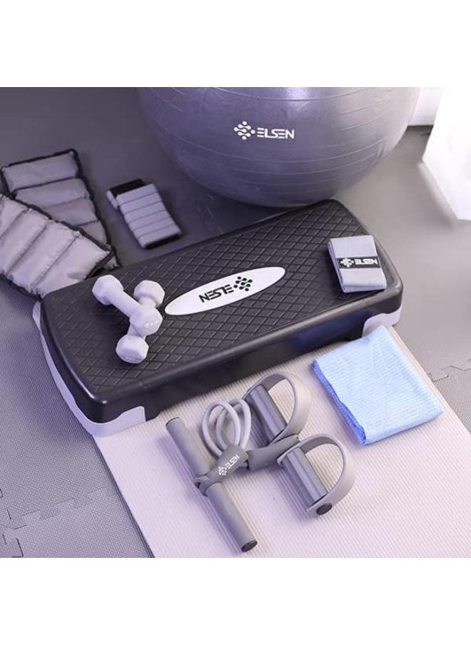 Generic - Elsin Complete Home Gym Box  8 Fitness Tools + Workout App and Nutrition Schedules Comprehensive Exercise Equipment to Strengthen Muscles and Burn Fat Perfect for Home Workouts for Men and Women - Image 1