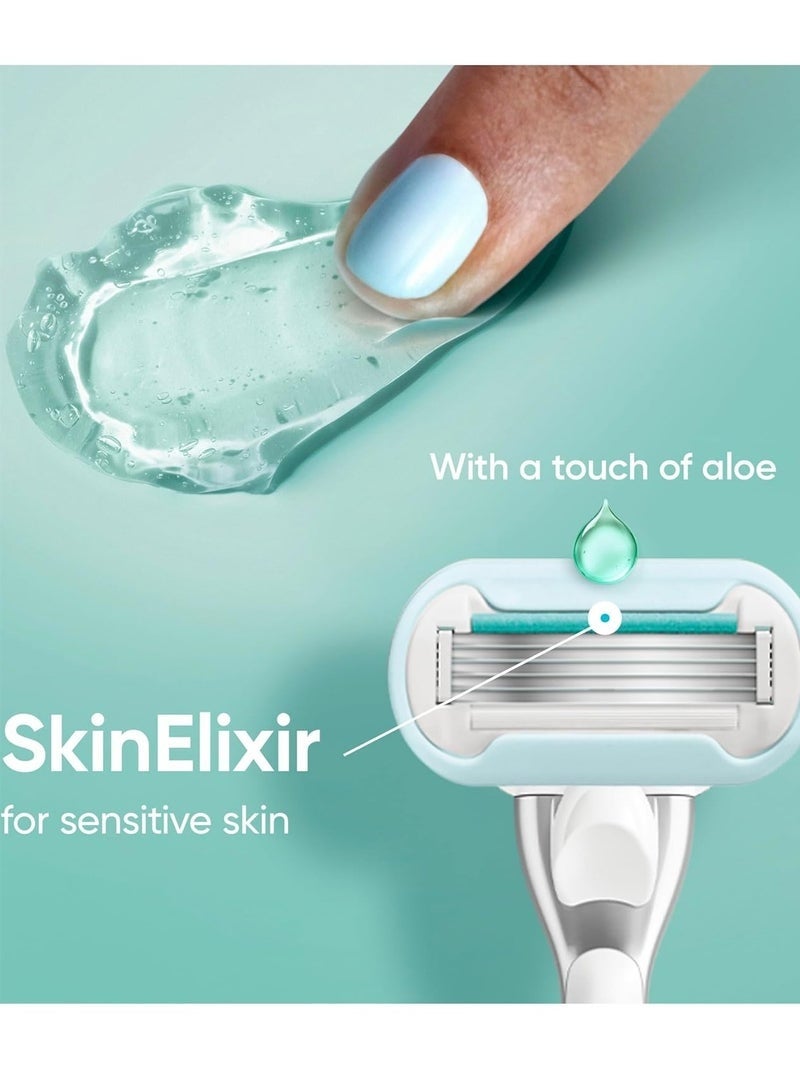 Venus Aloe 5-Blade Razor Refills – 2pcs Pack | Smooth & Fresh Shave, Moisturizing Aloe Strips - Image 3