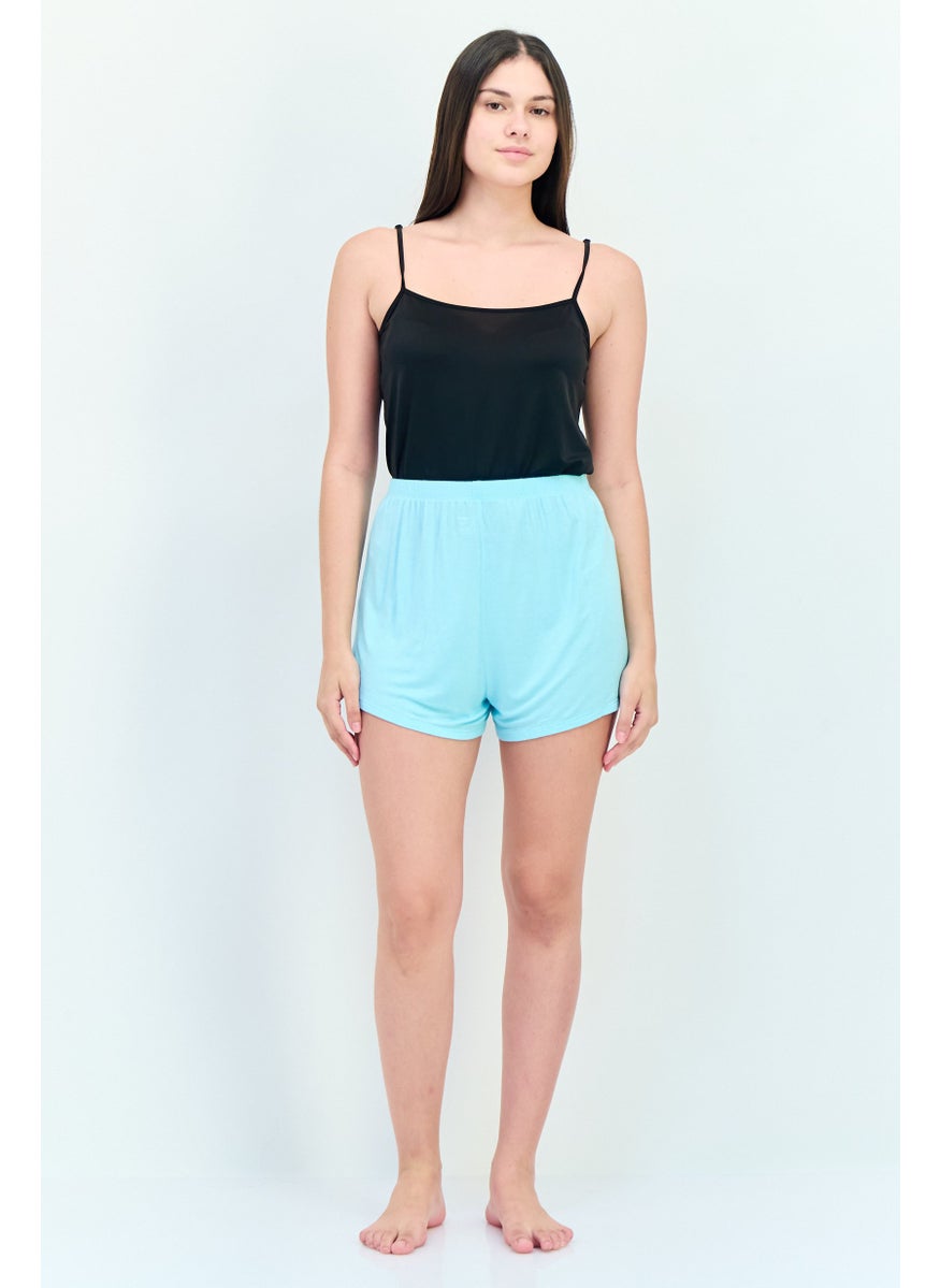 Aerie Women Solid Sleepwear Shorts, Light Blue  - Image 3