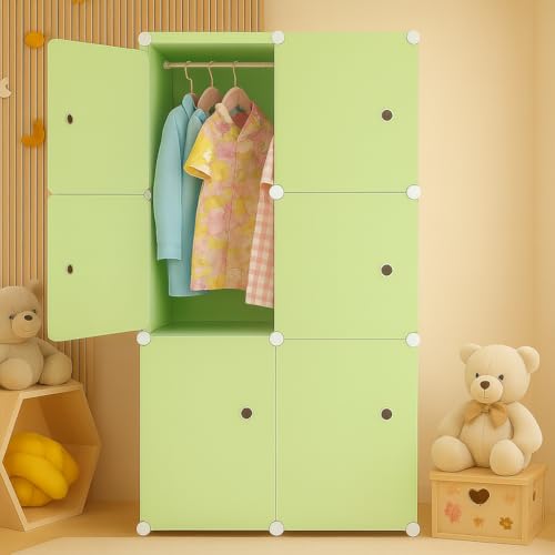 Ticoh 8 Door Plastic Wardrobe for Kids - Cupboard for Clothes Storage Rack, Almirah for Clothes, Baby Collapsible Wardrobe, Multi-Purpose Kids Storage Organizer for Books,Toy,Living Room - Image 1