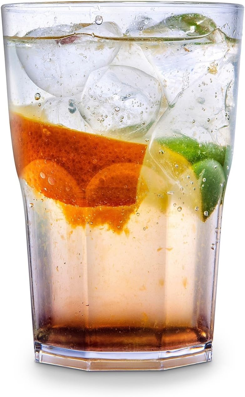 AIOS Avenue's Set of 6 Unbreakable Reusable Polycarbonate Plastic Octagon shaped 15 OZ Tumblers. (428ml/ 15oz to rim Height 12cm, Max Diameter 8.5cm) - Image 2
