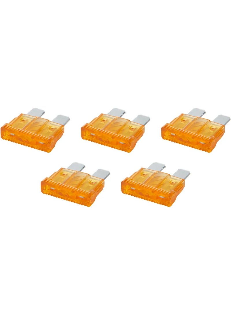 Lynacz Original Protect your vehicle’s electrical system with this high-quality 5 AMP ATC blade fuse set. Designed for reliable performance, these automotive fuses provide essential protection against overloads, short circuits, and electrical damage, helping to keep your car’s wiring and components safe.  This universal fit fuse set is suitable for most cars, trucks, SUVs, motorcycles, and other automotive applications that use standard ATC blade fuses. Built for durability and consistent conductivity, each fuse ensures stable current flow and quick response during electrical faults, reducing the risk of costly repairs.  Ideal for replacing blown fuses or keeping as a spare set in your emergency kit, this 5-piece fuse pack offers dependable protection and long-lasting performance for everyday driving needs. - Image 1