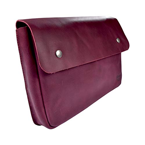 Hide & Drink, Vintage Folder Document Holder, File Case, A5 Binder, Envelope Portfolio, Full Grain Leather, Handmade, Sangria - Image 3