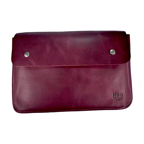 Hide & Drink, Vintage Folder Document Holder, File Case, A5 Binder, Envelope Portfolio, Full Grain Leather, Handmade, Sangria - Image 1
