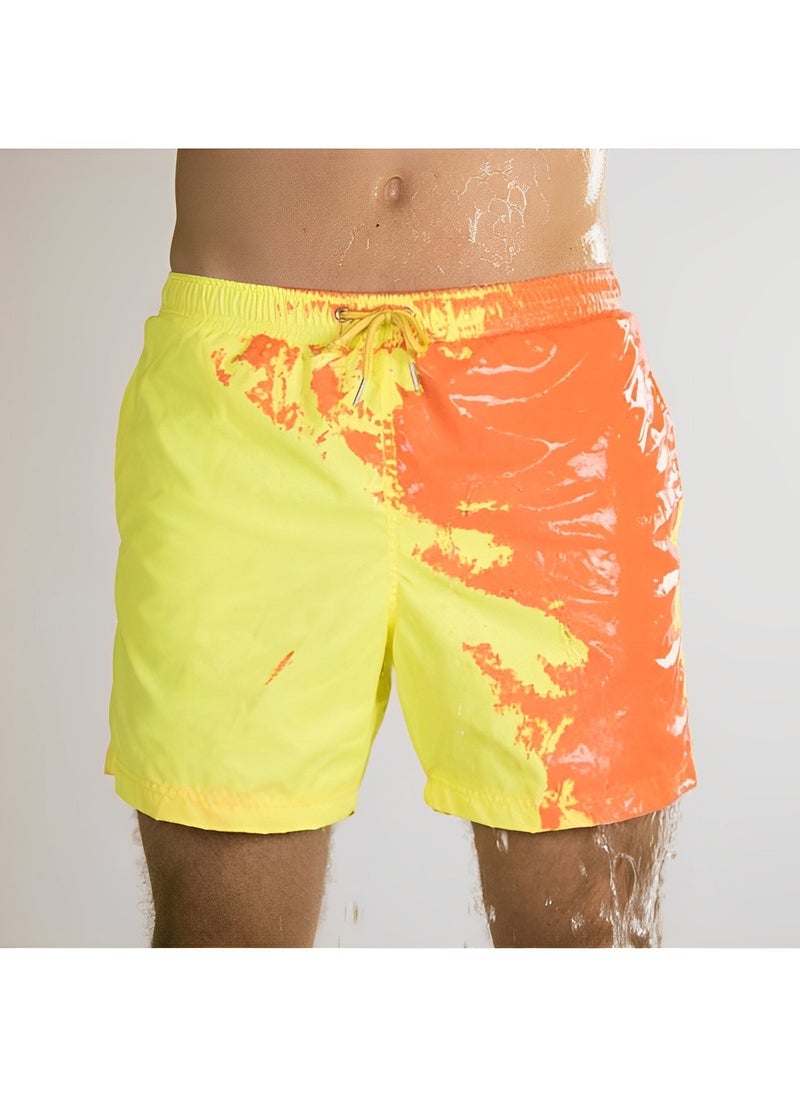 REOCLE Men's Swim Trunks Quick Dry Beach Shorts Temperature Color Changing Swim Trunks Lightweight Breathable Swimming Trunks  - Image 2