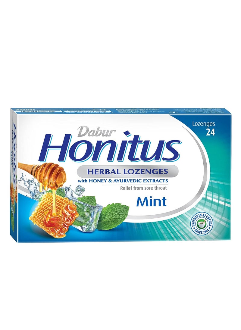 Dabur Honitus Herbal Lozenges With Honey And Ayurvedic Mint Flavor 24 Lozenges  - Image 1