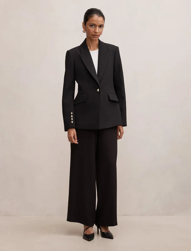 فورايفر نيو Trixie Petite Gold Button Blazer