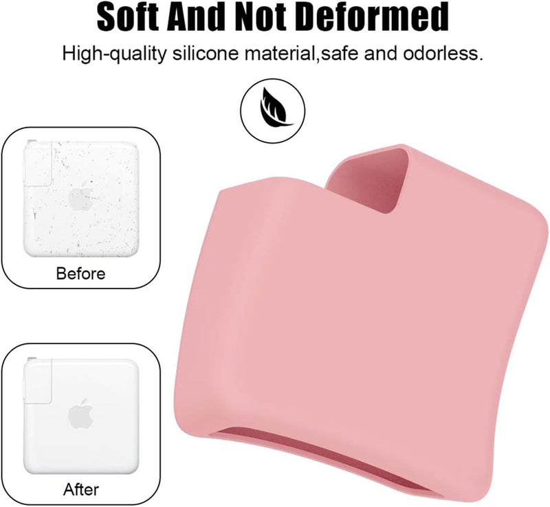 SJet Soft Silicone Charger Case Cover for 2022~2025+ MacBook Air 13.6 Inch (Model: M4 A3240/A2681), 2018+ Air 13.3 Inch (Model: A1932/A2337/A2179) and Pro 12 Inch A1534, for 29W/30W/35W Charger (Pink) - Image 3