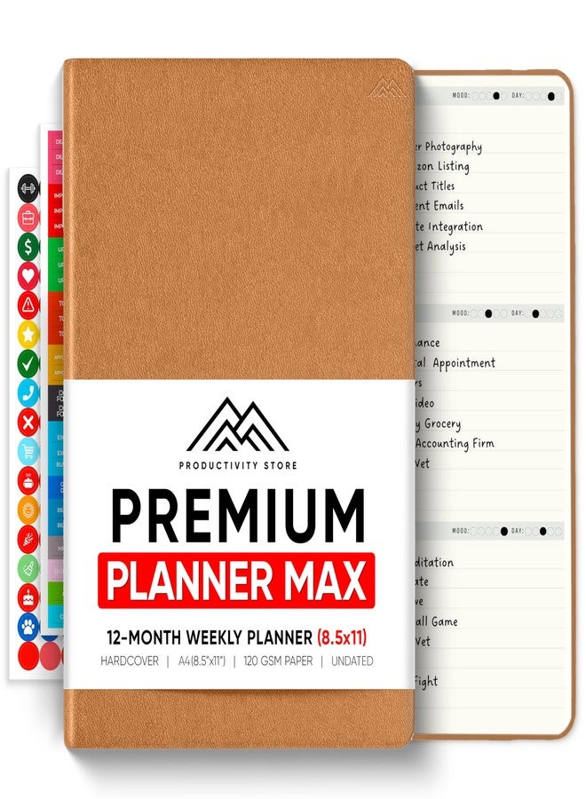 PRODUCTIVITY STORE Undated, 2026 Planner, 8.5" x 11" - The #1 Productivity Planner to Achieve Your 2026 Goals - Planner 2026-2027 by PRODUCTIVITY STORE (A4, BROWN) - Image 1
