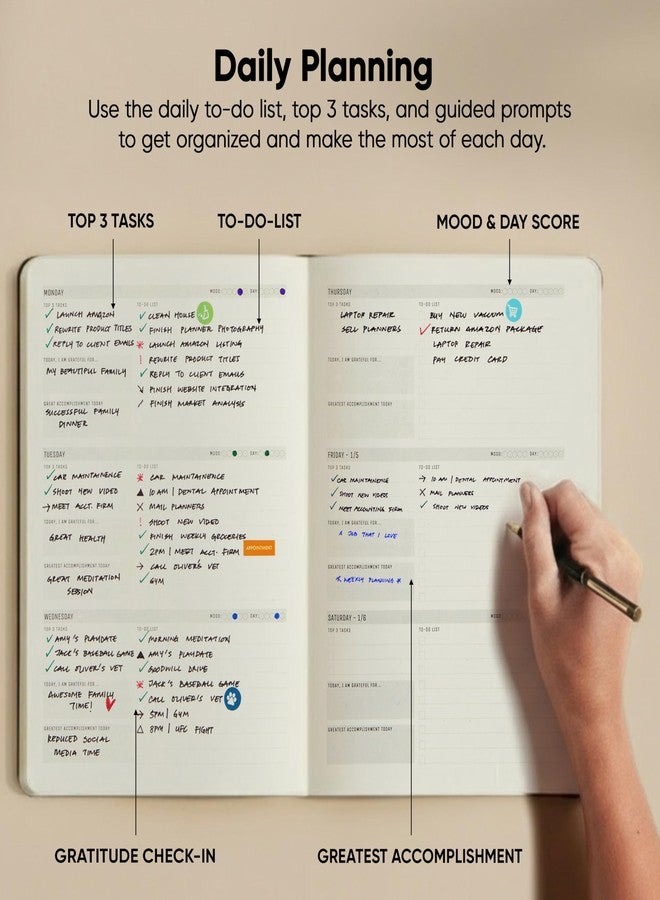 PRODUCTIVITY STORE Undated, 2026 Planner, 8.5" x 11" - The #1 Productivity Planner to Achieve Your 2026 Goals - Planner 2026-2027 by PRODUCTIVITY STORE (A4, BROWN) - Image 3