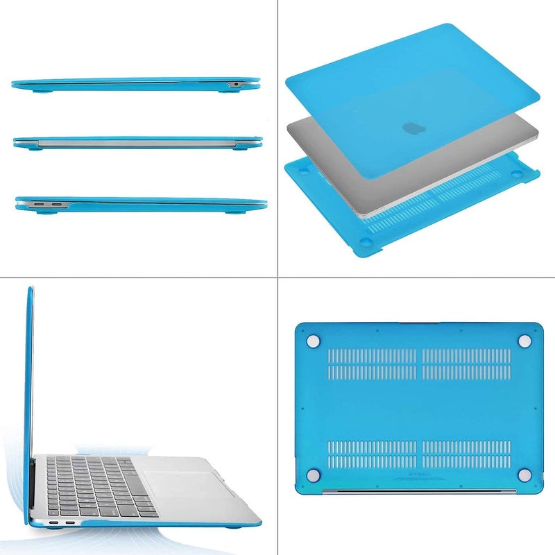 Moca Hard Shell Case for MacBook Air 13 inch M1 A2337 A2179 A1932 [2022, 2021-2018 Release] with Retina Display Touch id Slim Lightweight Matte Scratch Resistant (Aqua) - Image 4