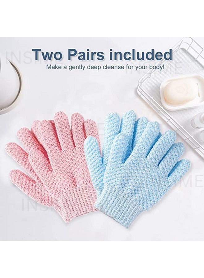 INSIME Premium Skin exfoliating Shower body gloves for bathing (2 pairs) | Dual texture Hydro Body scrub Deep Exfoliate gloves for dead skin | Spa massage, body scrubber, bathing hand gloves for Women & Men - Image 4