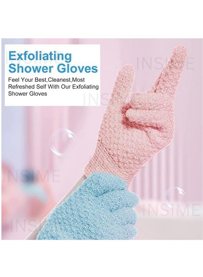 INSIME Premium Skin exfoliating Shower body gloves for bathing (2 pairs) | Dual texture Hydro Body scrub Deep Exfoliate gloves for dead skin | Spa massage, body scrubber, bathing hand gloves for Women & Men - Image 2