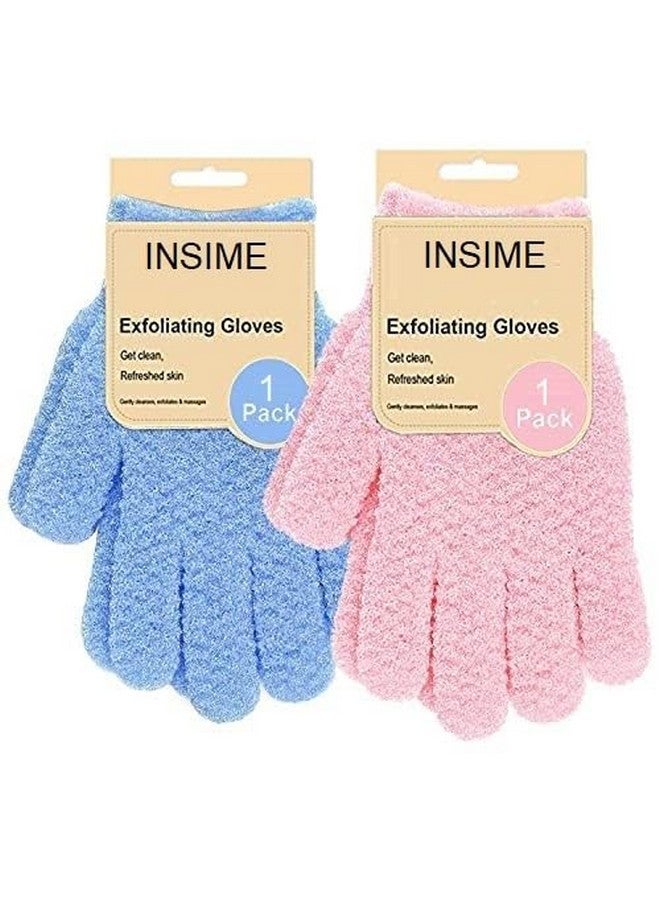 INSIME Premium Skin exfoliating Shower body gloves for bathing (2 pairs) | Dual texture Hydro Body scrub Deep Exfoliate gloves for dead skin | Spa massage, body scrubber, bathing hand gloves for Women & Men - Image 1