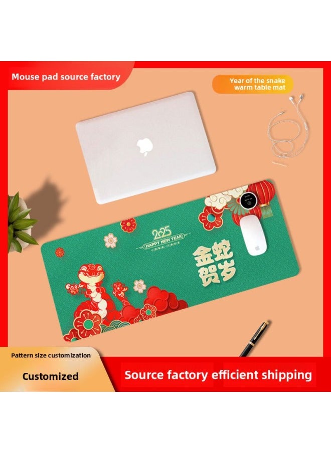 Winter Essential Year Of The Snake Fever Mouse Pad Warm Table Pad Desktop Waterproof Pad Student Writing Pad Warm Customizable-Color:36*60*0.2cm [small Size]-Pattern:11