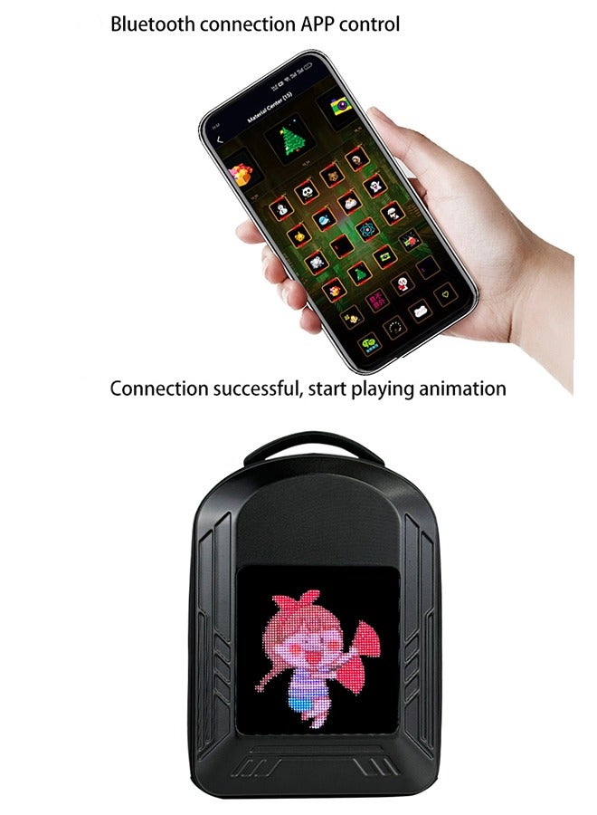 OASIS DESERT LED Backpack Shoulder Light Display Large Screen Cool DIY Hard Shell Waterproof Riding Sports  - Image 5