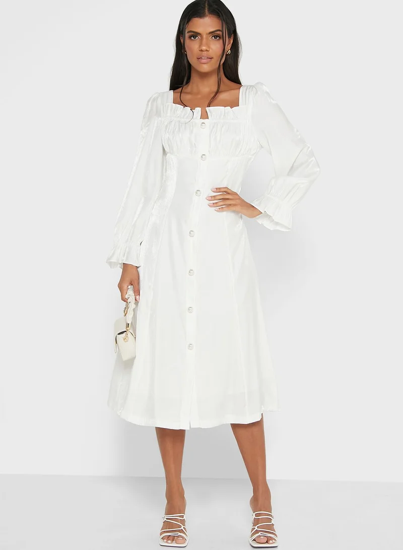 Amy Lynn Square Neck Button Down Dress