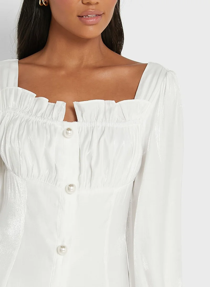 Amy Lynn Square Neck Button Down Dress