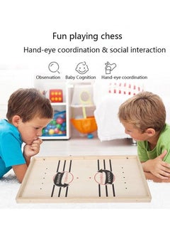 MARGOUN MARGOUN Fast Puck Game, Foosball Winner Board Game, Wooden Hockey Chess Table Game Sling Games Paced Puck Winner Wood Board Sport Toys (Large)  - Image 5