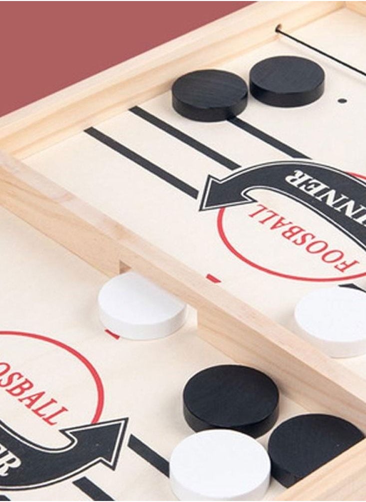 MARGOUN MARGOUN Fast Puck Game, Foosball Winner Board Game, Wooden Hockey Chess Table Game Sling Games Paced Puck Winner Wood Board Sport Toys (Large)  - Image 3