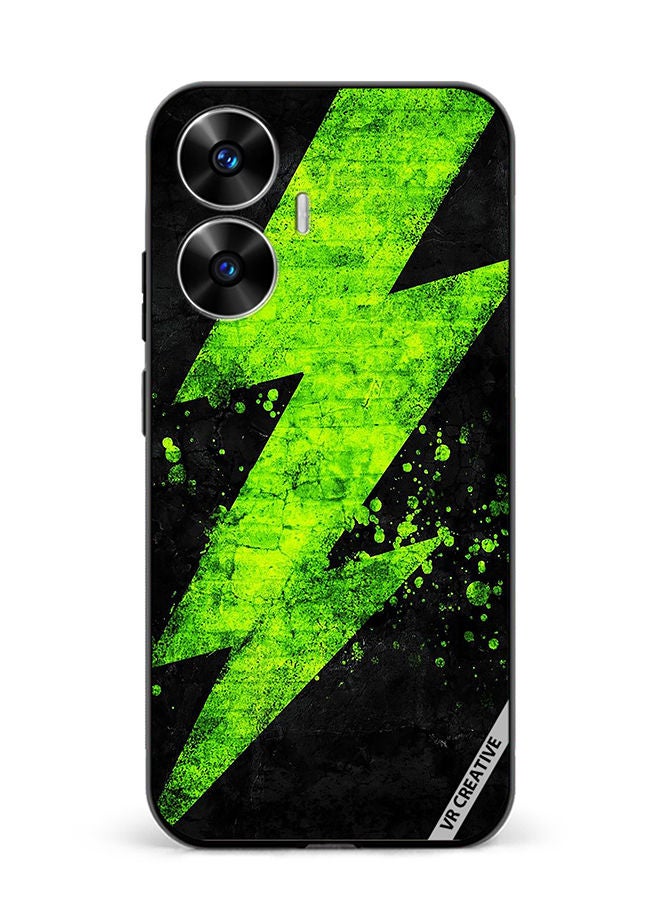 VR CREATIVE Protective Case Cover For Realme C55 Green Electricity Design Multicolour - Image 1