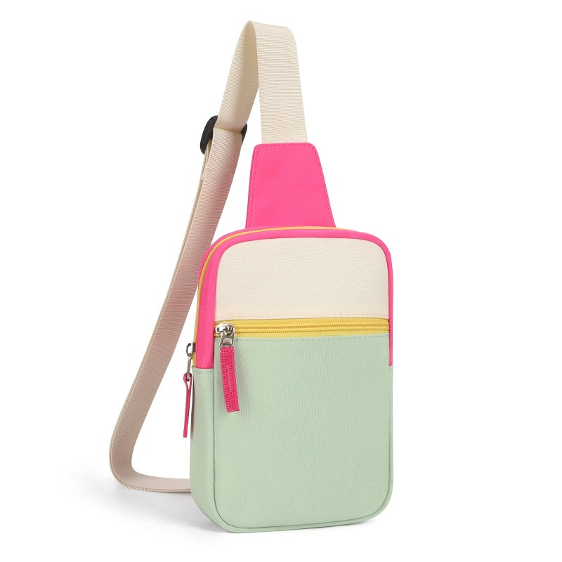 Cotmcor Easter Basket Stuffers for Teens Girls: Fanny Pack Birthday Gift for 8 9 10 11 12 Year Old Teen Girl Trendy Stuff, Preppy Colorblock Crossbody Bag Adjustable Sling Belt Bags Purse for Travel - Image 1