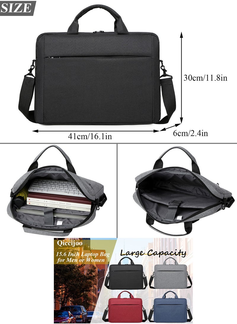 Qiccijoo Laptop Bag Computer Cases 15.6 Inch Briefcase for Men Women Laptop Case Shoulder Bag with Strap Computer Bag Messenger Bag for Travel/Business(Black) - pzsku/Z7D43724DCE1208998918Z/45/_/1723206296/912ce714-655e-46ca-bd67-6fb304607921