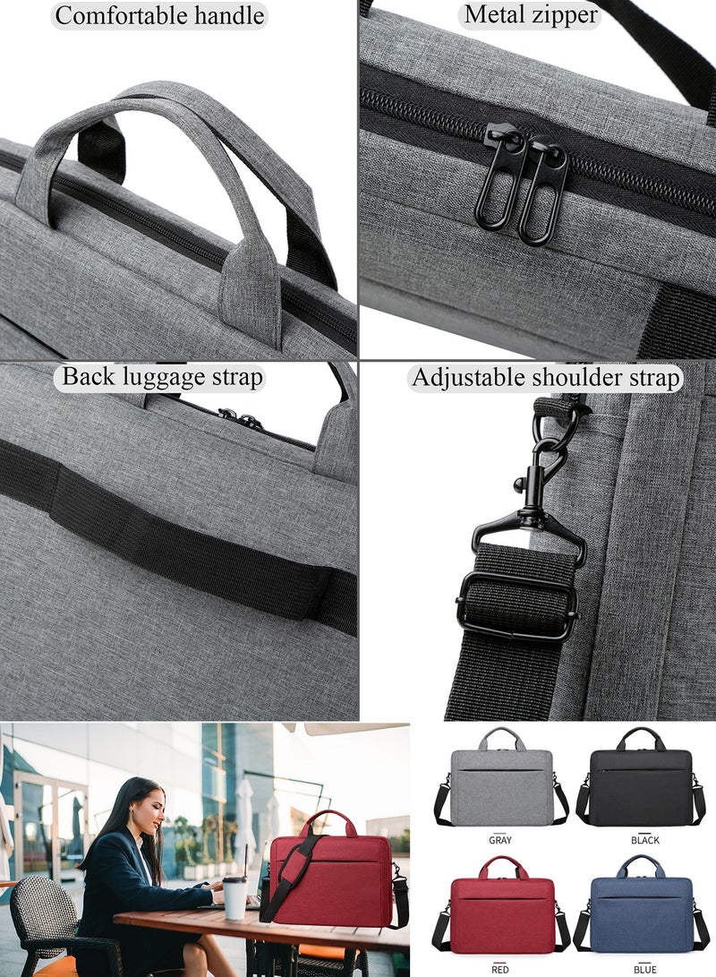 Qiccijoo Laptop Bag Computer Cases 15.6 Inch Briefcase for Men Women Laptop Case Shoulder Bag with Strap Computer Bag Messenger Bag for Travel/Business(Black) - Image 5