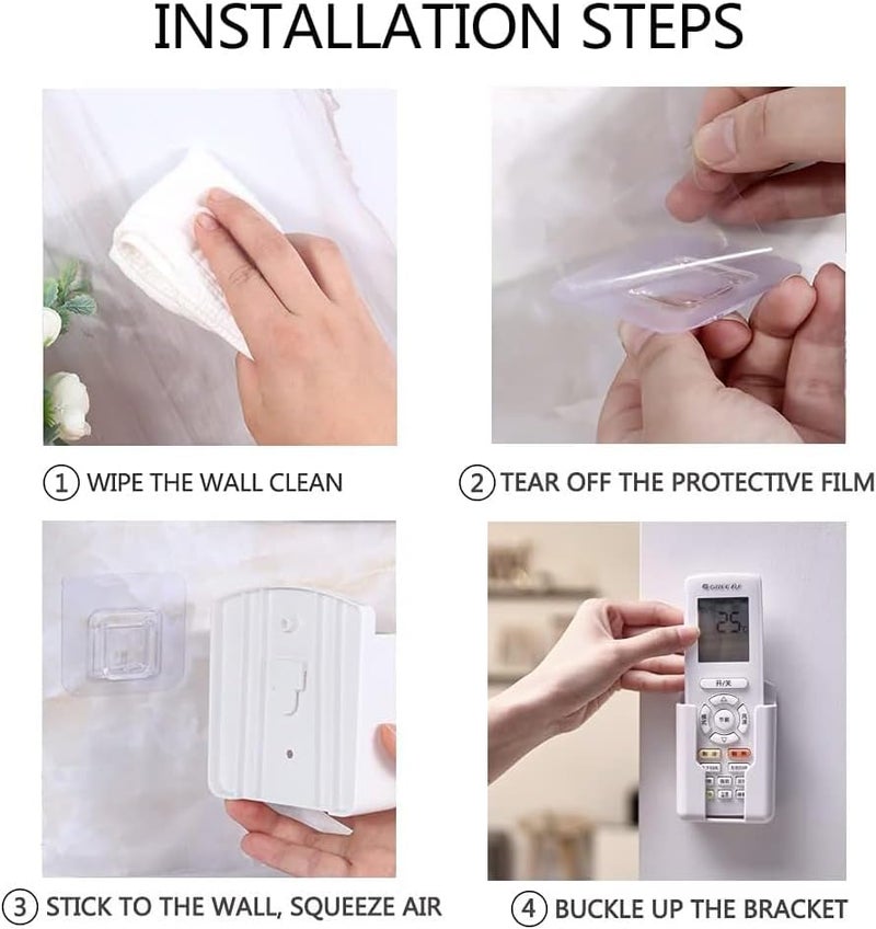 X spring Remote Control Holder Wall Mount, 4Pcs Self-Adhesive Table Phone Holder, Simple No-Drilling Wall Storage Box, Tv Remote Organizer Caddy Box For Home Desk School Supplies Storage - Image 5