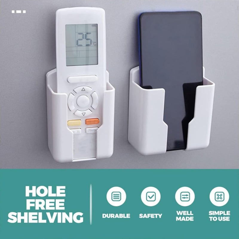 X spring Remote Control Holder Wall Mount, 4Pcs Self-Adhesive Table Phone Holder, Simple No-Drilling Wall Storage Box, Tv Remote Organizer Caddy Box For Home Desk School Supplies Storage - Image 3