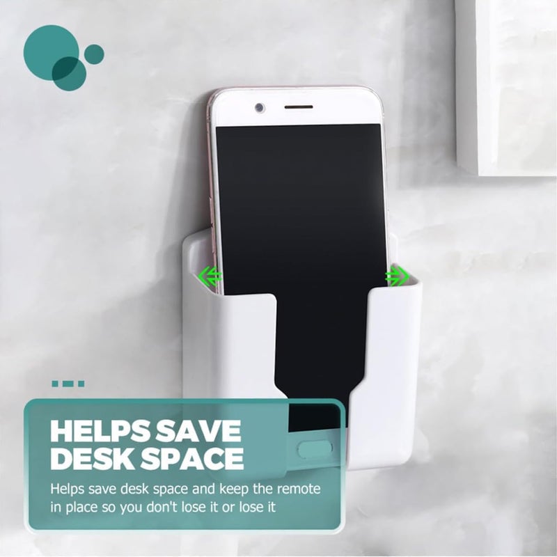 X spring Remote Control Holder Wall Mount, 4Pcs Self-Adhesive Table Phone Holder, Simple No-Drilling Wall Storage Box, Tv Remote Organizer Caddy Box For Home Desk School Supplies Storage - Image 4