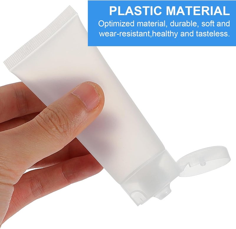16pcs Refillable Cream Sample Tubes and Lotion Packaging Bottles, 15ml 30g Frosted Squeeze Containers with Flip Caps for Face Wash and Hand Cream Travel Use - Image 4