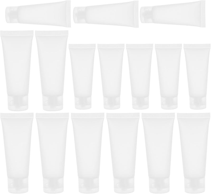 16pcs Refillable Cream Sample Tubes and Lotion Packaging Bottles, 15ml 30g Frosted Squeeze Containers with Flip Caps for Face Wash and Hand Cream Travel Use - Image 1