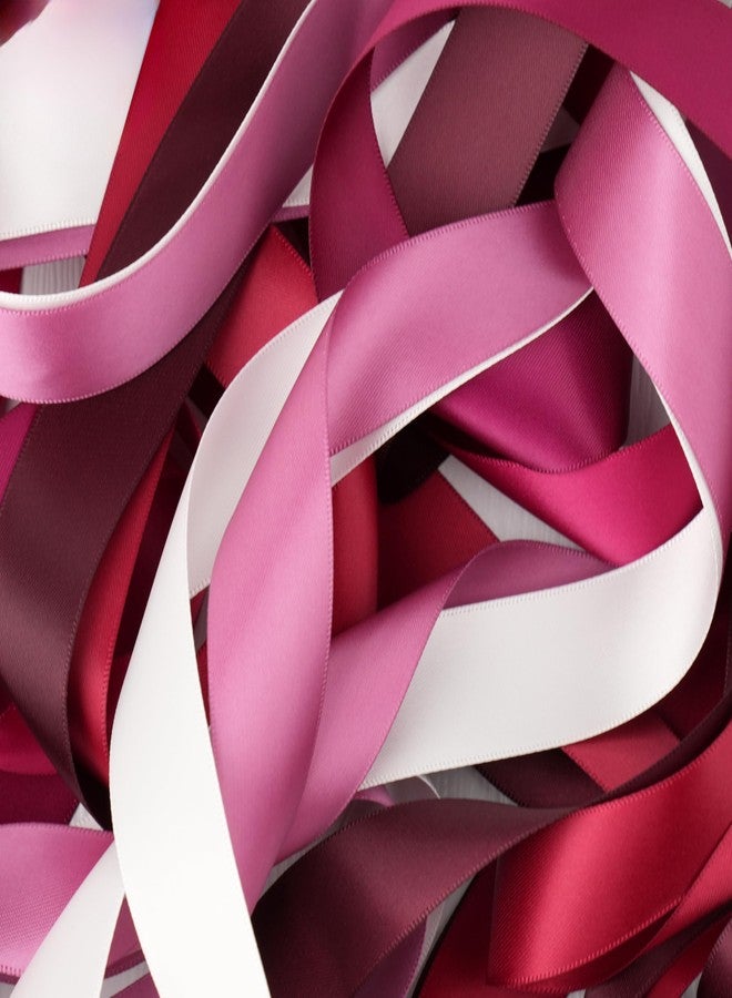 MAYREEL Burgundy Satin Ribbon 1 Inch Dark Red Maroon Ribbon for Gift Wrapping Crafts Wedding Bridal Shower Party Christmas Tree Decorations 6 Rolls 10 Yards Each Color Total 60 Yards - Image 3