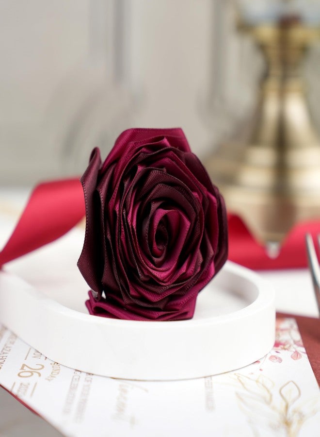 MAYREEL Burgundy Satin Ribbon 1 Inch Dark Red Maroon Ribbon for Gift Wrapping Crafts Wedding Bridal Shower Party Christmas Tree Decorations 6 Rolls 10 Yards Each Color Total 60 Yards - Image 4