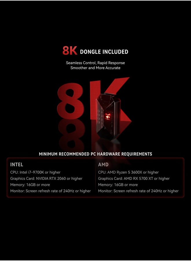 VXE MAD R Triple Mode 8K Mouse e-Sports Ultra High Precision Sensor PAW3395 Gaming Office Support 2.4G Wireless Wired Ergonomic Symmetrical Customisation