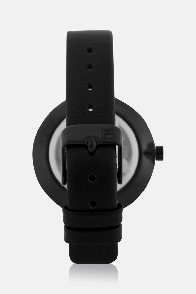 FILA Women 38-195-002 Leather Analog Watch 38 mm, Black - Image 5