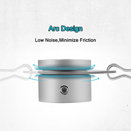 Anovo Flag Pole Rings, Aluminum Alloy Flagpole Rings 360° Rotating Anti Wrap Flag Mounting Ring, Spinning Flag Pole Clips with Carabiner for 0.75-1.02 Inch Diameter- Pack of 4 (Matte Silver) - Image 3
