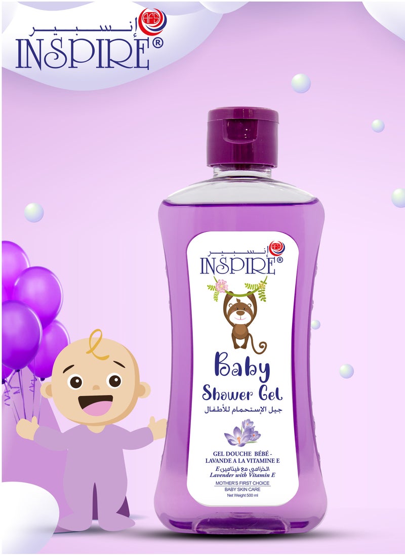 Inspire - Lavender Inspire Baby Shower Gel 500ML - Image 1