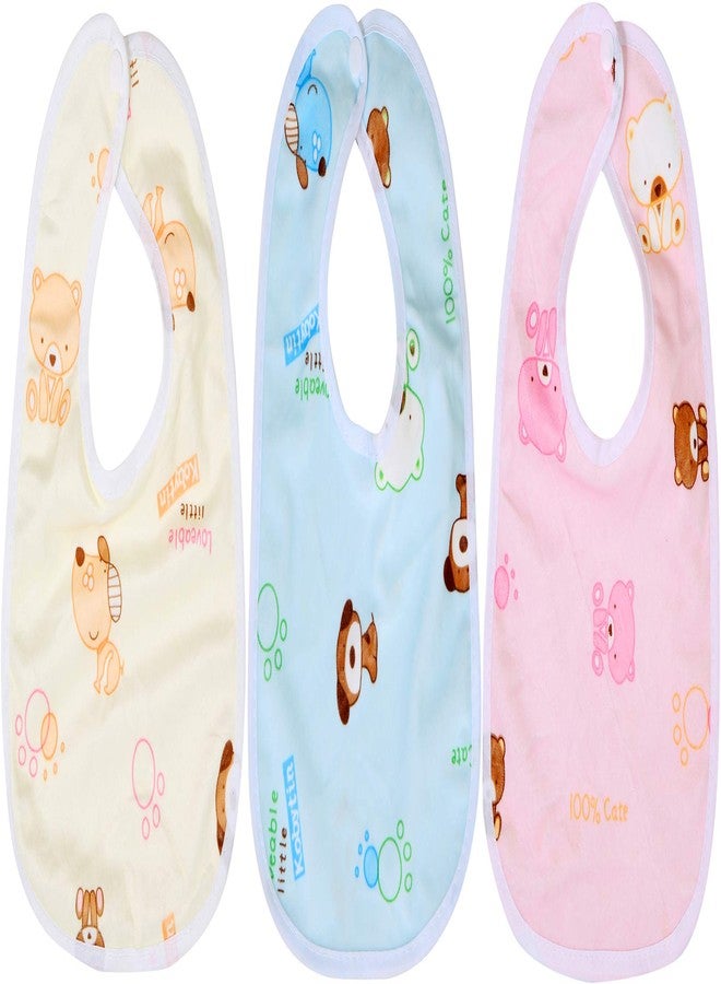 First Trend Waterproof and Quick Dry Baby Bibs Pack of 3 (Peach) - Image 1