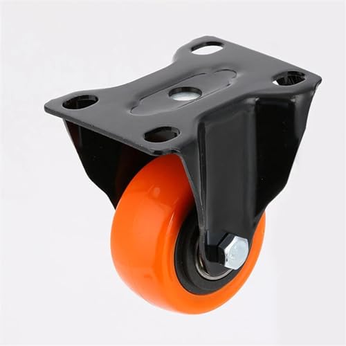 AOKLEY 2 Inch Swivel Castor Wheels Heavy Duty Industrial Casters 300KG Orange Polyurethane Trolley Furniture Caster 4Pcs(Color:Type 5) - Image 5