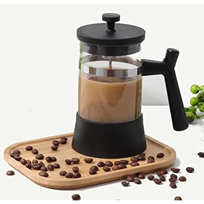 MISBAH French Press Coffee And Tea Maker Glass Coffee Press Stainless Steel Filter Durable And Heat Resistant 600Ml - Image 1